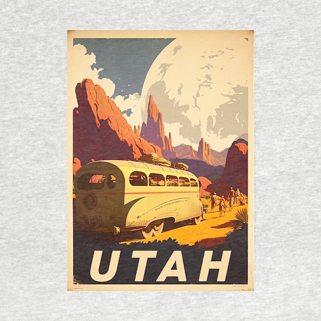 Utah Desert Vintage Travel Art Poster by OldTravelArt